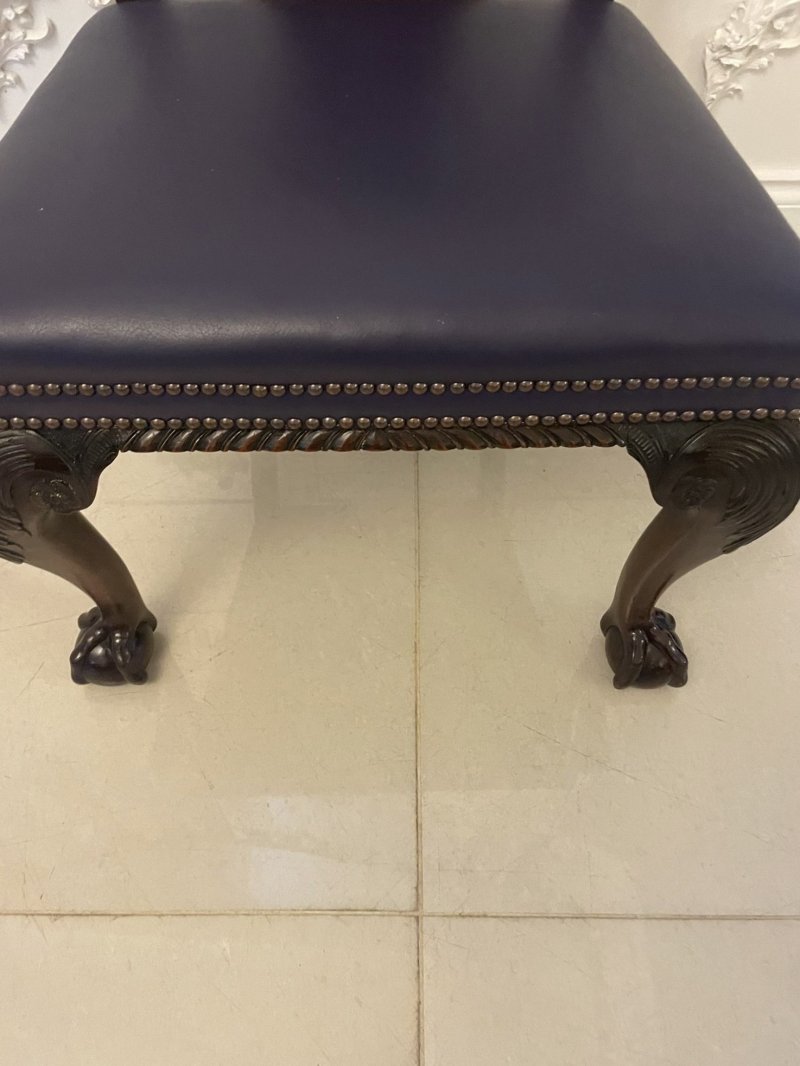 Outstanding Quality Set of 8 Antique Victorian Carved Mahogany Dining Chairs - Image 25